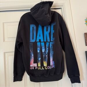 Vtg Blue Man Group Live In Full Color Black Paint Drums Sweatshirt Hoodie Medium